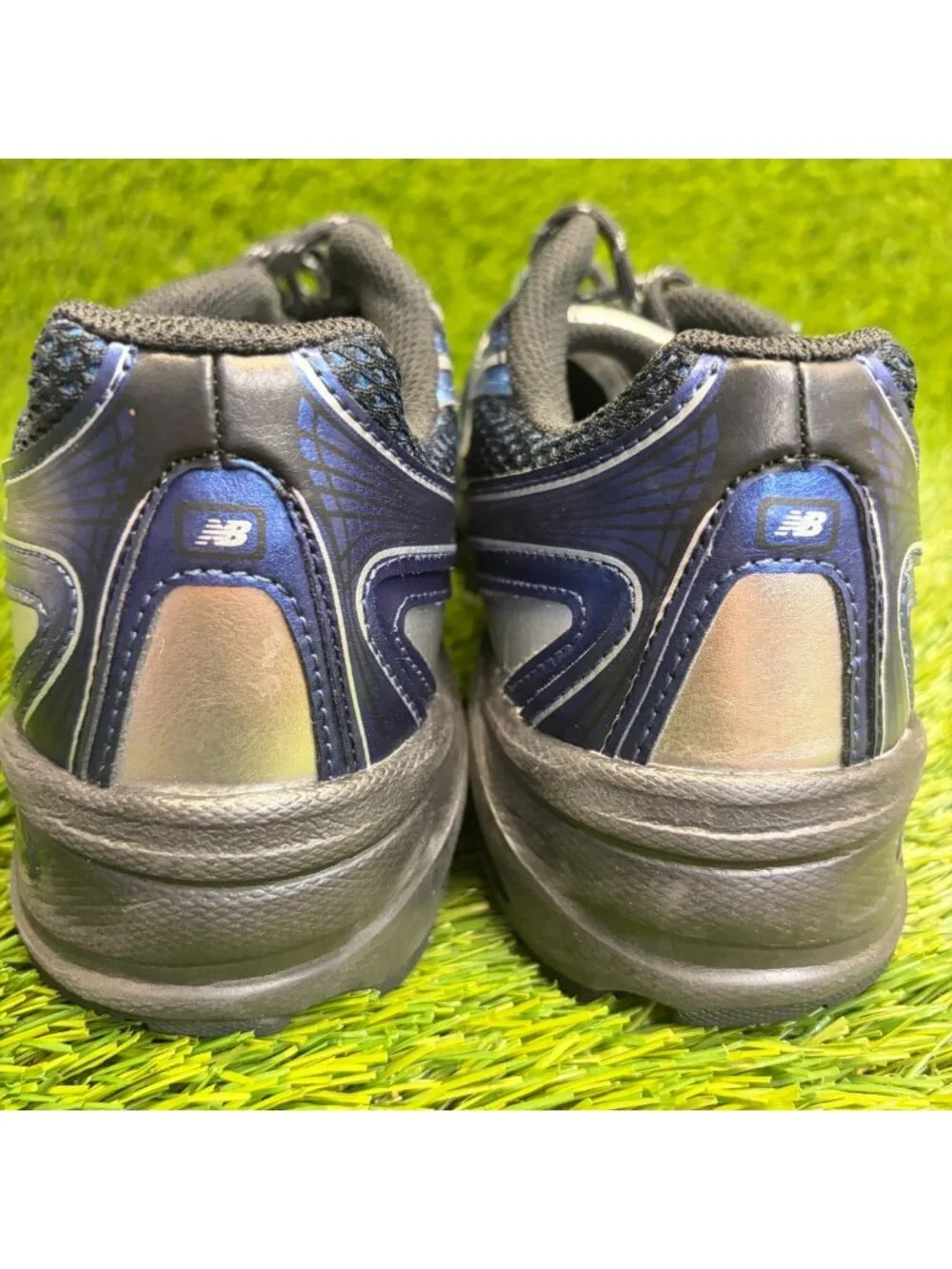 New Balance 740 Boys Size 5.5Y Blue Black Silver Athletic Running Shoes Sneakers
